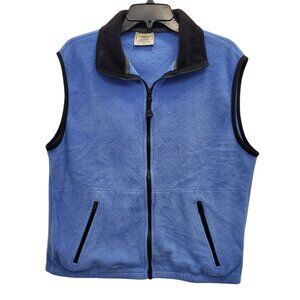 Colorado Timberline Men's Vintage Blue Black Fleece Full Zip Sleeveless Vest M
